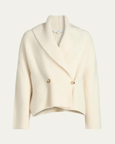 Vince Draped Wool-blend Sweater In Neutral