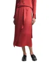Vince Draped D-ring Wrap Skirt In Dark Scarlet In Dark Scarlet