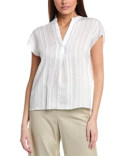 VINCE VINCE DRAPEY STRIPE BAND COLLAR POPOVER