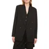 Vince Drapey Tencel Double-breasted Blazer In Black