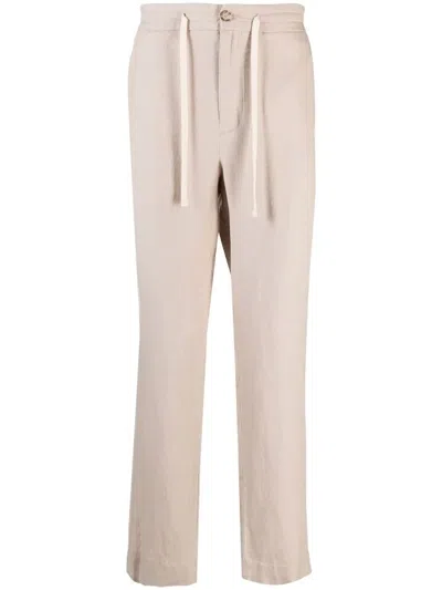 Vince Drawstring Straight-leg Trousers In Neutrals