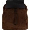 Vince Drayton Suede Flap Backpack In Brown