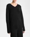 Vince Wool And Cashmere Sweater In Black