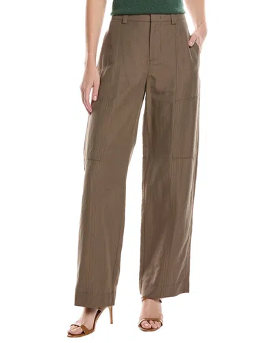 VINCE VINCE DROP-WAIST UTILITY WIDE LEG LINEN-BLEND PANT