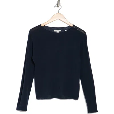 Vince Dropped Shoulder Boat Neck Sweater In Coastal