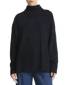 Vince Dropped-shoulder Turtleneck Wool & Cashmere-blend Top In Blue