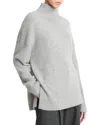 Vince Dropped-shoulder Turtleneck Wool & Cashmere-blend Top In Gray