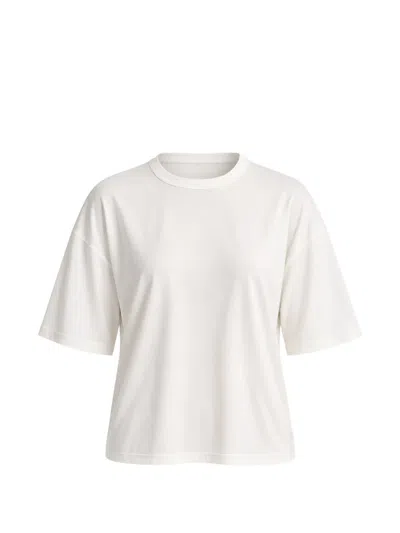 Vince Drop-shoulder Crew-neck T-shirt In White