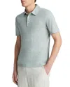 Vince Dusty Short Sleeve Polo Shirt In Ceramic Blue