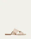 Vince Dylan Asymmetrical Leather Flat Sandals In Birchsand