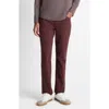 Vince Dylan Slim Fit Peached Stretch Cotton Pants In Burgundy