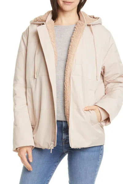 Pre-owned Vince E154  Quilted Faux Shearling Women Jacket Size Xs,s,m $750 In Mochi
