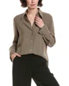 Vince Easy Button Blouse In Brown