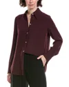Vince Easy Button Blouse In Burgundy