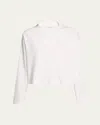Vince Easy Cotton Long-sleeve Pullover Polo Top In White