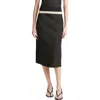 Vince Linen-blend Midi Slip Skirt In Black