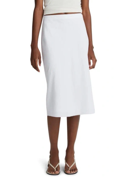 Vince Easy Linen Blend Slip Skirt In White