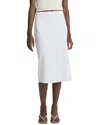 Vince Easy Linen Blend Slip Skirt In White