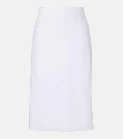 Vince Easy Linen-blend Midi Skirt In White