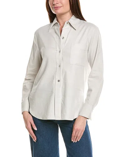 Vince Easy Linen-blend Shirt In White