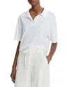 Vince Short Sleeve Collared Button Down Shirt In White