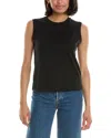 Vince Trim Linen Blend Sweater Tank In Black In Black
