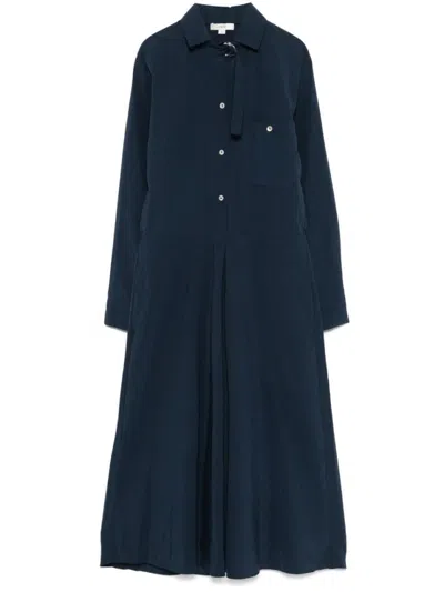 Vince Easy Shirt Dress W/ D-rings In Blue