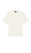 Vince Patchwork Pointelle Short Sleeve Cardigan In Ç»�å…¸å¥¶æ²¹è‰²