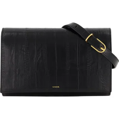 Vince Eel Embossed Leather Wallet On A String In Black