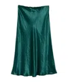 Vince Satin Midi Skirt In Green
