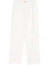 Vince Elasticated-waist Wide-leg Trousers In White