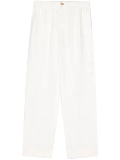 Vince Elasticated-waist Wide-leg Trousers In White