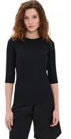 Vince Middle Sleeved T-shirt With Round Collar In The Logo In Black