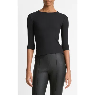 VINCE VINCE ELBOW SLEEVE CREWNECK COTTON TOP