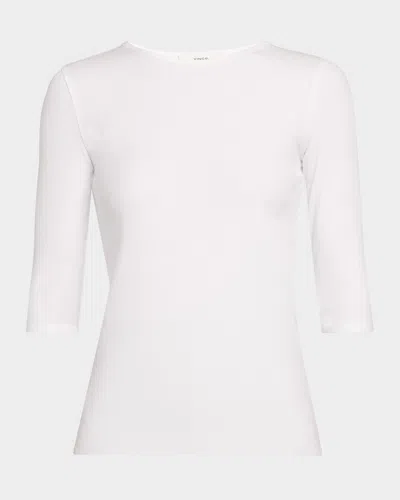 VINCE ELBOW-SLEEVE CREWNECK TEE
