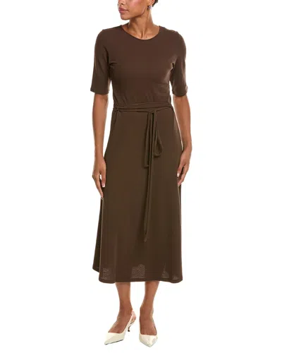 Vince Elbow Sleeve Dress In Brown