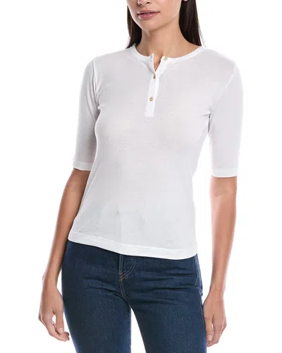 Vince Elbow-sleeve Henley In White