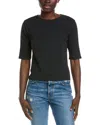 Vince Ribbed Stretch-jersey Top In Blue