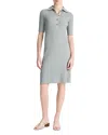 Vince Elbow Sleeve Polo Dress In Sea Stone