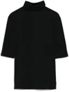 Vince Easy Elbow Sleeve Mock Neck Top In 黑色
