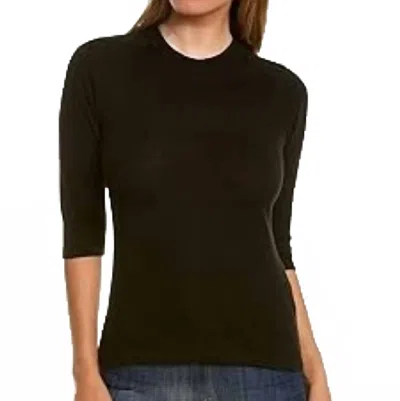 Vince Elbow Sleeve Sweater In Black