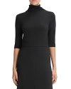 Vince Elbow Sleeve Turtleneck Dress In Black