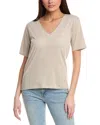 Vince Elbow-sleeve V-neck T-shirt In Beige