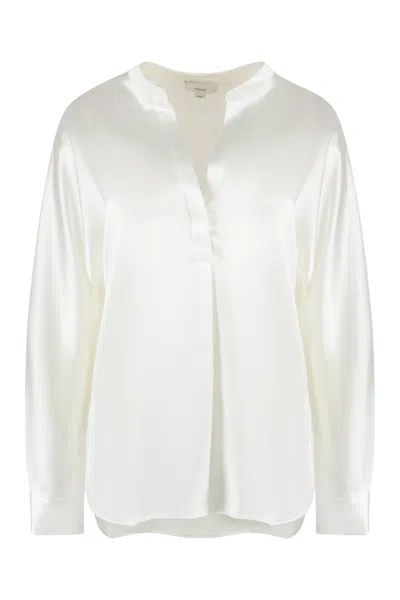 Vince Elegant White Silk Blouse For Women