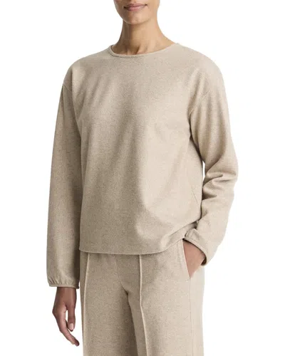 Vince Elevated Lounge Crewneck Wool-blend Sweater In Neutral