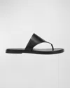 Vince Ellis Leather Slide Sandals In Black