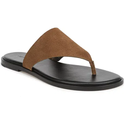 Vince Ellis-b Leather Thong Sandal In Burgundy