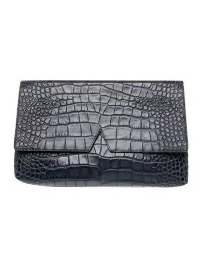 Pre-owned Vince Embossed Clutch In Blue