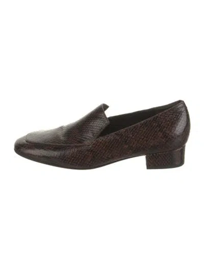 Pre-owned Vince Embossed Leather Patterned Pumps In Brown