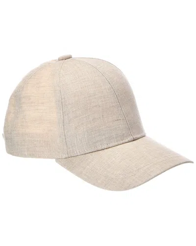 Vince Embroidered Linen Baseball Cap In Multi